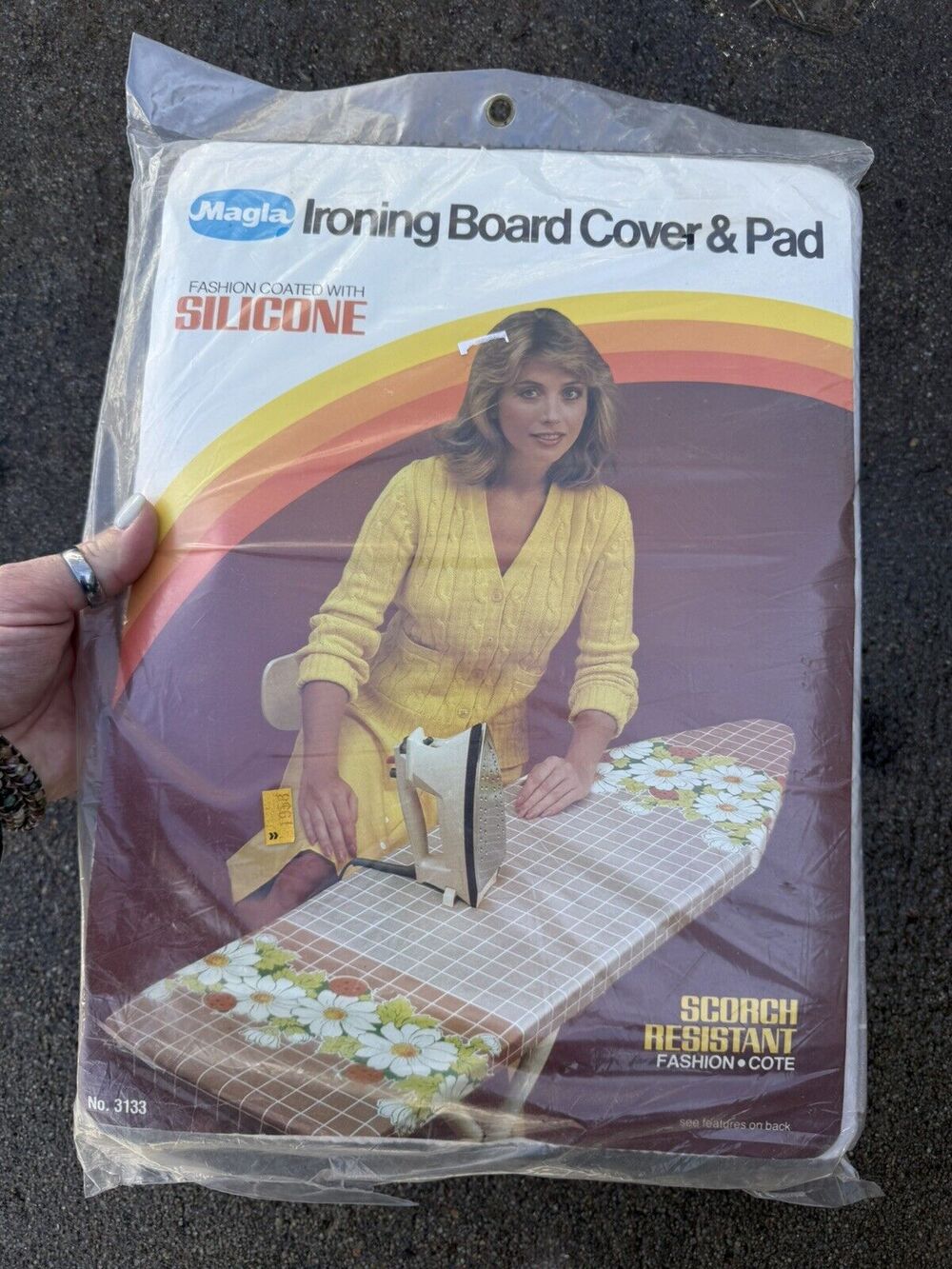 70s Magla Retro Brown Grid Groovy Ditzy Daisy Floral Ironing Board Cover Pad NEW